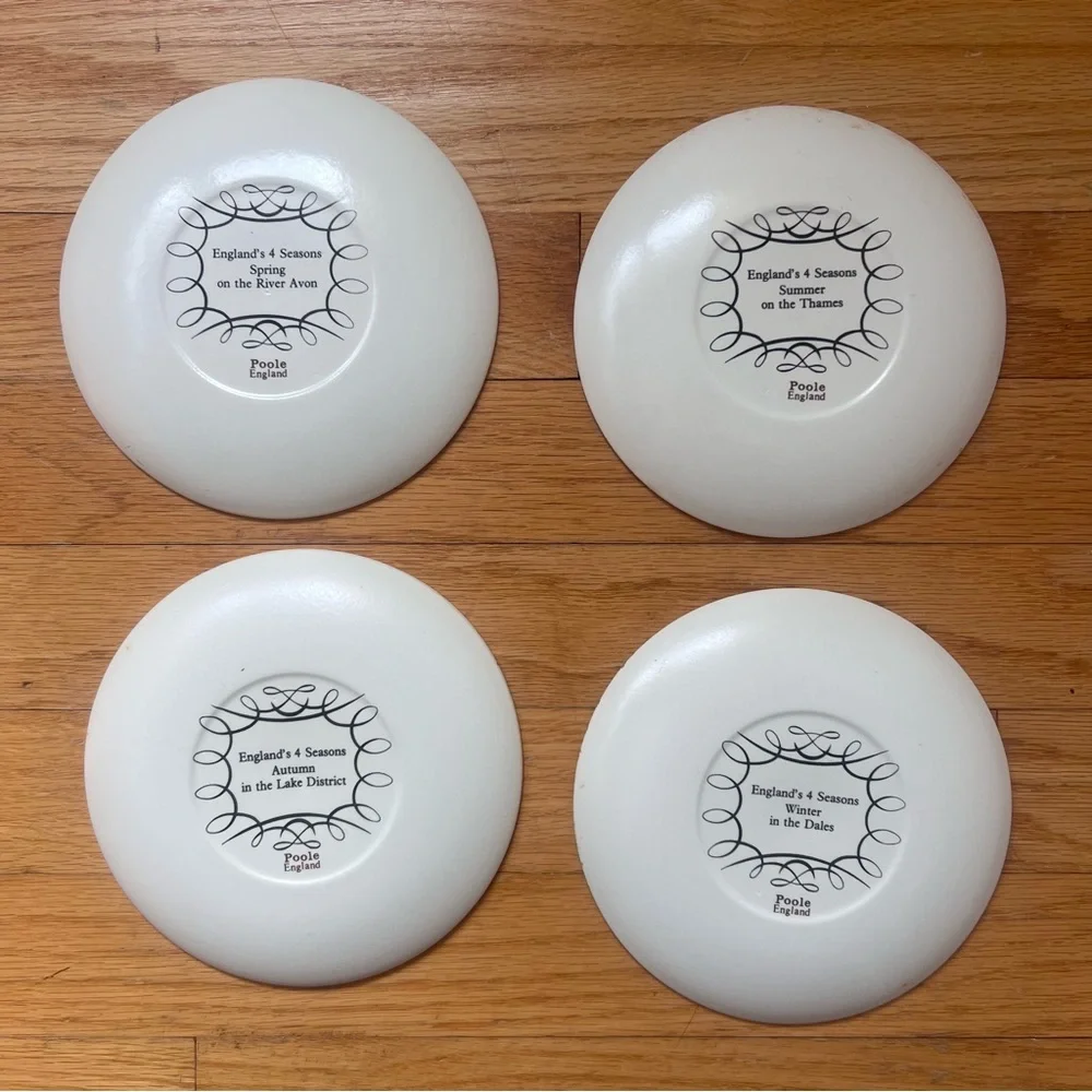 Poole Scenic small Plates - 4 seasons Set of 4 vintage